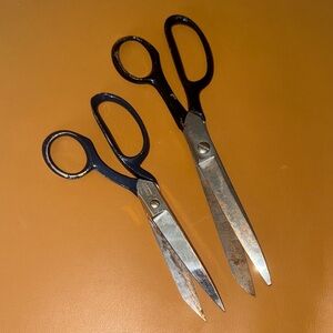 2 Pair of Vintage Heavy-Duty Fabric Scissors